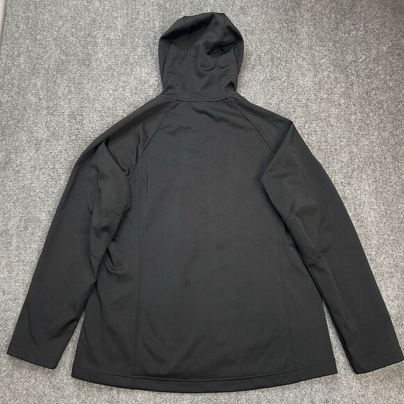 Uniqlo Hooded Jacket Womens Size XL Soft Shell Lined Pockets Black - Picture 2 of 10